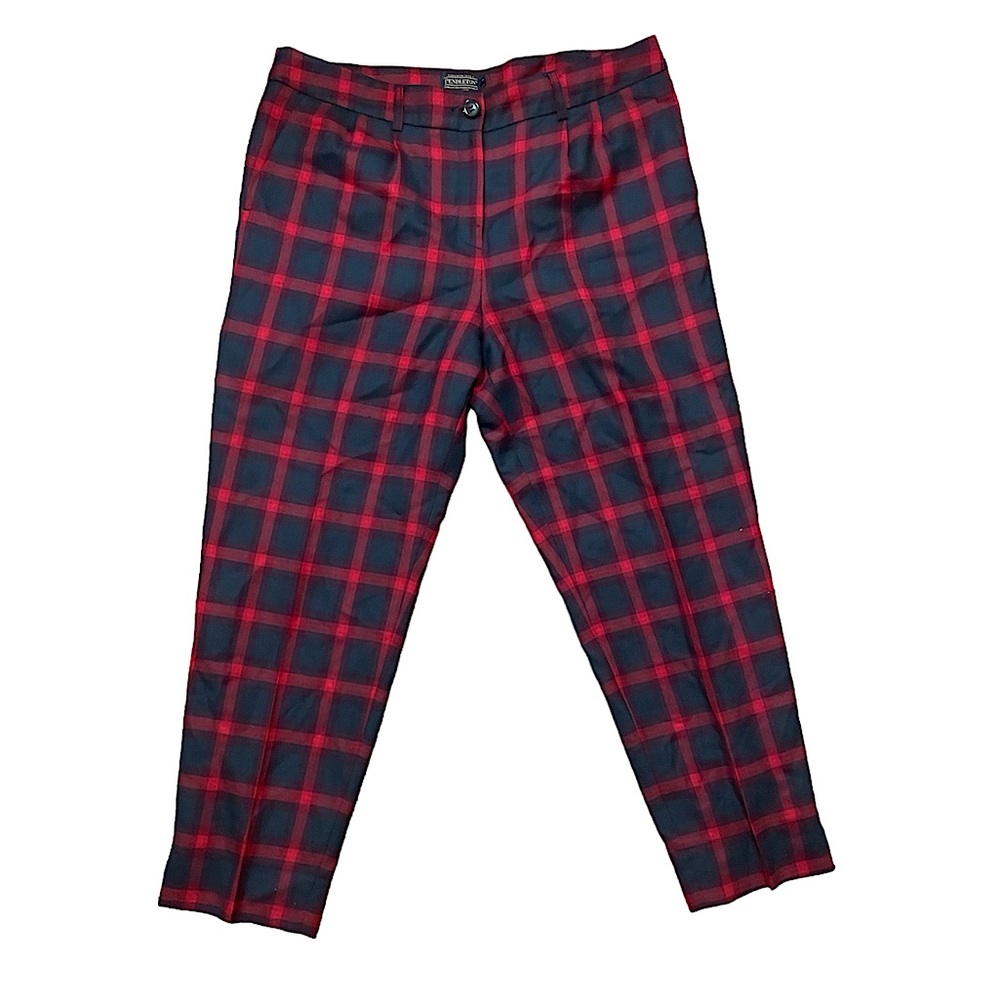Pendleton WOMEN'S WOOL PLAID ANKLE PANTS virgin wool